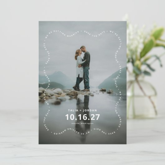 Wavy Wedding Photo Save the Date (Debout devant)