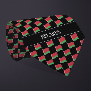 Wavy Wit-Rusland Vlag patroon Stropdas