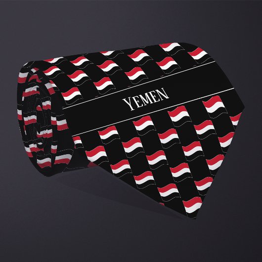 Wavy Yemen Flag Pattern Stropdas
