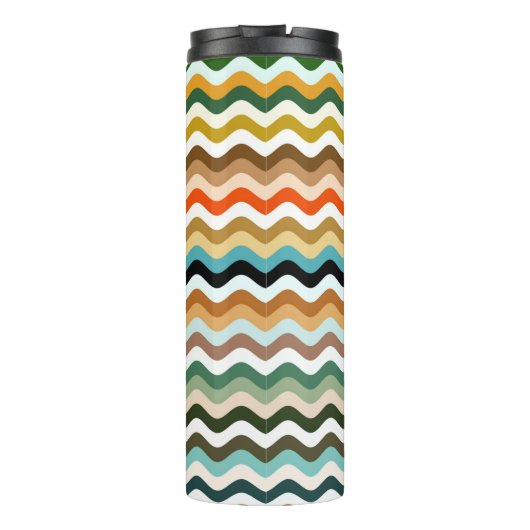 Wavy Zigzag Multicolor Pattern Thermosbeker (Achterkant)