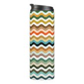 Wavy Zigzag Multicolor Pattern Thermosbeker (Geroteerd rechts)