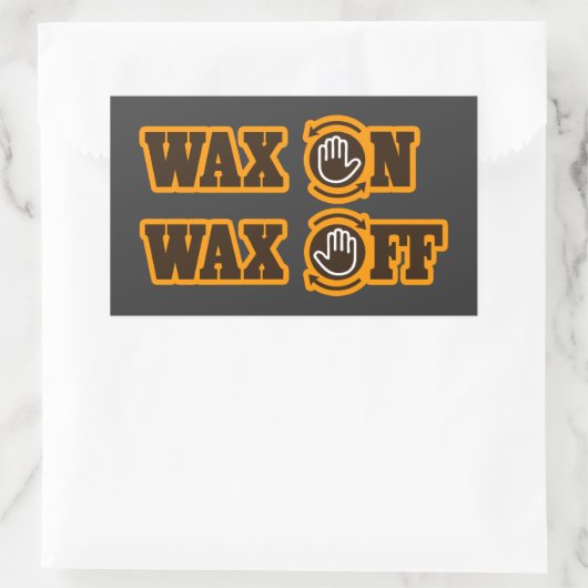 Wax aan - Wax uit Rechthoekige Sticker (Tas)