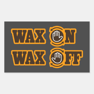 Wax aan - Wax uit Rechthoekige Sticker