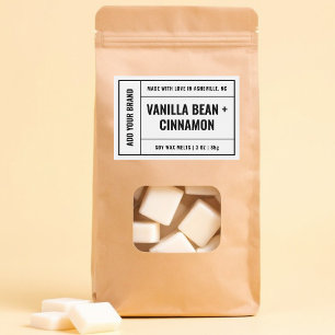 Wax Melt Minimalist Modern 3x2" Label Voedselcontainer Etiket