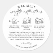 Wax Melt Waarschuwing Label Wax Warmer Zorg Instru (Voorkant)