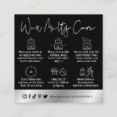 Wax Melts Safety Guide zwart/zilver Logo Vierkante Visitekaartje (Voorkant)