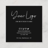 Wax Melts Safety Guide zwart/zilver Logo Vierkante Visitekaartje (Achterkant)