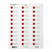 Wax Monogram Adresetiketten - Script C Etiket (Full Sheet)