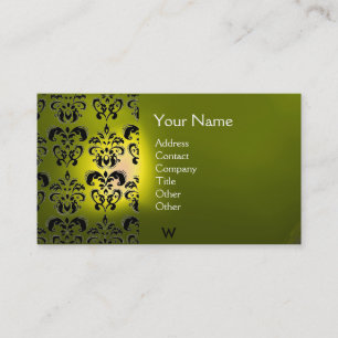WAX SEAL DAMASK MONOGRAM geel Visitekaartje