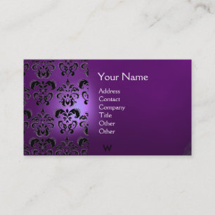 WAX SEAL DAMASK MONOGRAM paars Visitekaartje