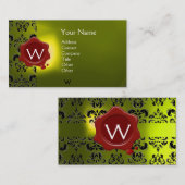 WAX SEAL DAMASK MONOGRAM VISITEKAARTJE (Voorkant / Achterkant)