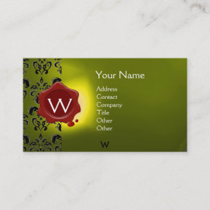 WAX SEAL DAMASK MONOGRAM VISITEKAARTJE