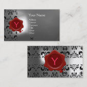 WAX SEAL DAMASK MONOGRAM wit Visitekaartje (Voorkant / Achterkant)