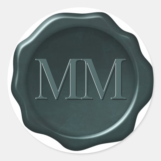 Wax seal effect, SMARAGD GROEN, Ronde Sticker (Voorkant)