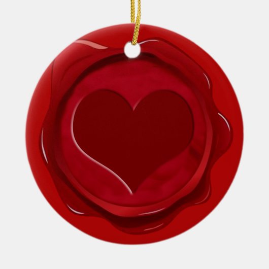 WAX SEAL HEART KERAMISCH ORNAMENT (Voorkant)
