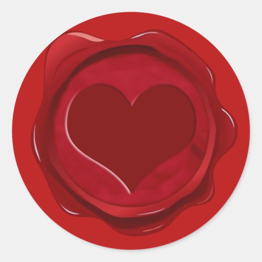 WAX SEAL HEART RONDE STICKER (Voorkant)