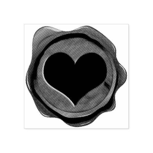 Wax Seal HEART + uw ideeën Rubberstempel (Afrduk)