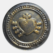 Wax Seal Moeder van Smarten Hart en 7 Zwaarden Ronde Sticker (Voorkant)