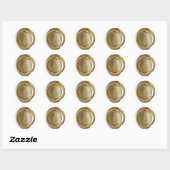 Wax Seal Monogram - Goud - C&J - Carrie Custom Ronde Sticker (Vel)