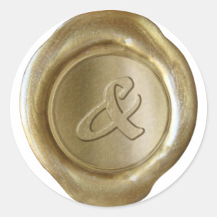 Wax Seal Monogram - Goud - Kunst & - Ronde Sticker