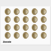 Wax Seal Monogram - Goud - Script P - Ronde Sticker (Vel)