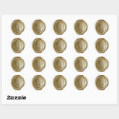Wax Seal Monogram - Goud - Script Q - Ronde Sticker (Vel)
