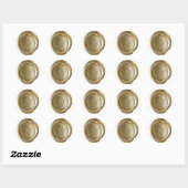 Wax Seal Monogram - Goud - Script Y - Ronde Sticker (Vel)