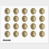 Wax Seal Monogram - Goud - Serif L - Ronde Sticker (Vel)
