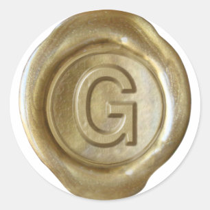 Wax Seal Monogram - Goud - Vet G - Ronde Sticker