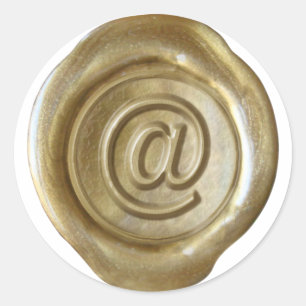 Wax Seal Monogram - Goud - Vet @ - Ronde Sticker