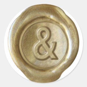 Wax Seal Monogram - Goud - Vet & - Ronde Sticker
