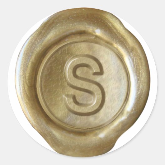Wax Seal Monogram - Goud - Vet S - Ronde Sticker (Voorkant)