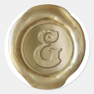 Wax Seal Monogram - Goud - Victoriaans & - Ronde Sticker
