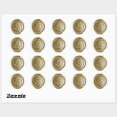Wax Seal Monogram - Goud - Victoriaans S - Ronde Sticker (Vel)
