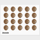 Wax Seal Monogram - Koper - Oude Engelse A - Ronde Sticker (Vel)