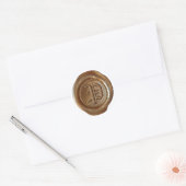 Wax Seal Monogram - Koper - Oude Engelse P - Ronde Sticker (Envelop)