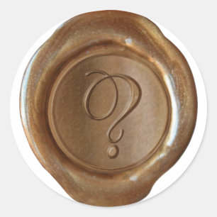 Wax Seal Monogram - Koper - Script ?- Ronde Sticker