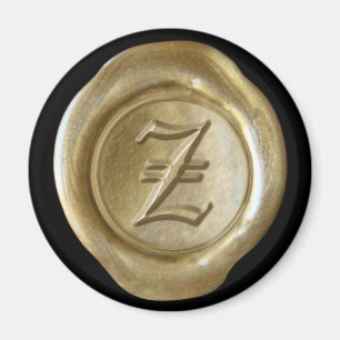 Wax Seal Monogram Magnet - Gold - Oud Engels - Magneet
