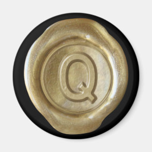 Wax Seal Monogram Magnet - Gold - Vette stijl - Magneet