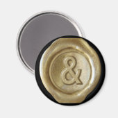 Wax Seal Monogram Magnet - Gold - Vette stijl - Magneet (Voorkant / Achterkant)