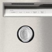 Wax Seal Monogram Magnet - Silver - Script Style - Magneet (Insitu (Vaatwasser))