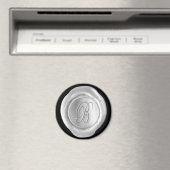 Wax Seal Monogram Magnet - Silver - Script Style - Magneet (Insitu (Vaatwasser))