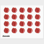 Wax Seal Monogram - Rood - Script C - Ronde Sticker (Vel)