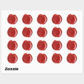 Wax Seal Monogram - Rood - Script $ - Ronde Sticker (Vel)