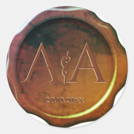 Wax Seal Monogram Wedding Sticker