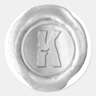 Wax Seal Monogram - Zilver - Boulder K - Ronde Sticker