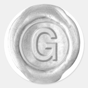 Wax Seal Monogram - Zilver - Vet G - Ronde Sticker