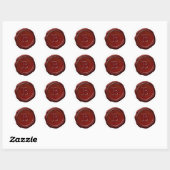 Wax Seal Red Monogram B-Initiaal Ronde Sticker (Vel)