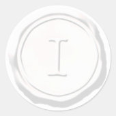 Wax Seal Wit Monogram I Initiaal Ronde Sticker (Voorkant)