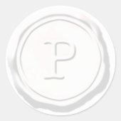 Wax Seal Wit Monogram P Initiaal Ronde Sticker (Voorkant)